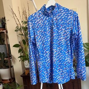 Blue Patterned Women’s Golf Shirt L